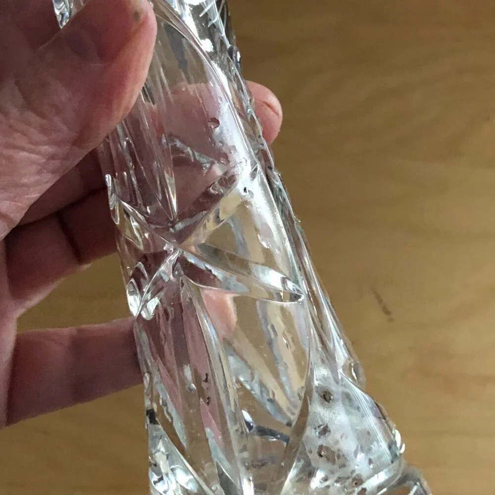 Vintage Irena Crystal Vase Hand Cut & Crafted Made in Poland Mother's Day